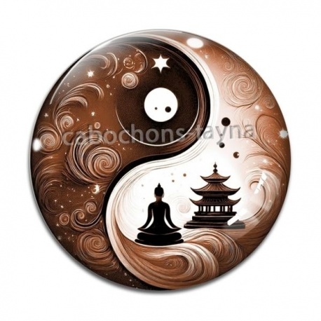 Cabochon Verre - bouddha méditation