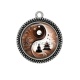 Pendentif Cabochon Argent - bouddha méditation