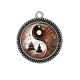 Pendentif Cabochon Argent - bouddha méditation