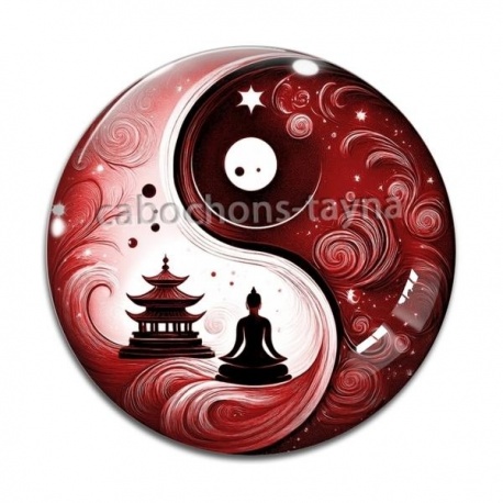 Cabochon Verre - bouddha méditation