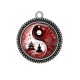 Pendentif Cabochon Argent - bouddha méditation