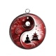 Pendentif Cabochon Argent - bouddha méditation
