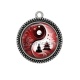 Pendentif Cabochon Argent - bouddha méditation