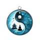 Pendentif Cabochon Argent - bouddha méditation