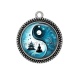 Pendentif Cabochon Argent - bouddha méditation