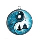 Pendentif Cabochon Argent - bouddha méditation