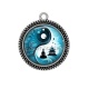 Pendentif Cabochon Argent - bouddha méditation