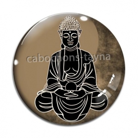 Cabochon Verre - bouddha méditation