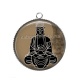 Pendentif Cabochon Argent - bouddha méditation
