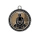 Pendentif Cabochon Argent - bouddha méditation