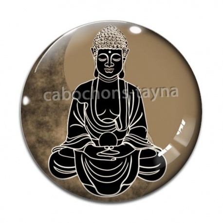Cabochon Verre - bouddha méditation