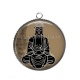 Pendentif Cabochon Argent - bouddha méditation