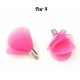 4 Pompons fleurs fuchsia