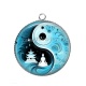 Pendentif Cabochon Argent - bouddha méditation