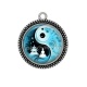 Pendentif Cabochon Argent - bouddha méditation