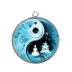 Pendentif Cabochon Argent - bouddha méditation
