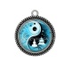 Pendentif Cabochon Argent - bouddha méditation