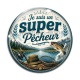 Cabochon Verre - je suis un super pêcheur