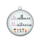 Pendentif Cabochon Argent - meilleure maîtresse