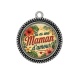 Pendentif Cabochon Argent - tu es une maman d'amour