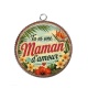 Pendentif Cabochon Argent - tu es une maman d'amour