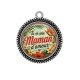 Pendentif Cabochon Argent - tu es une maman d'amour