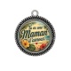 Pendentif Cabochon Argent - tu es une maman d'amour