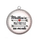 Pendentif Cabochon Argent - meilleure maîtresse