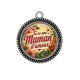 Pendentif Cabochon Argent - tu es une maman d'amour
