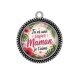 Pendentif Cabochon Argent - tu es une super maman je t'aime