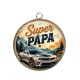 Pendentif Cabochon Argent - super papa