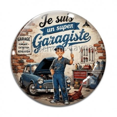 Cabochon Verre - je suis un super garagiste