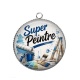 Pendentif Cabochon Argent - super peintre