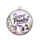 Pendentif Cabochon Argent - super peintre