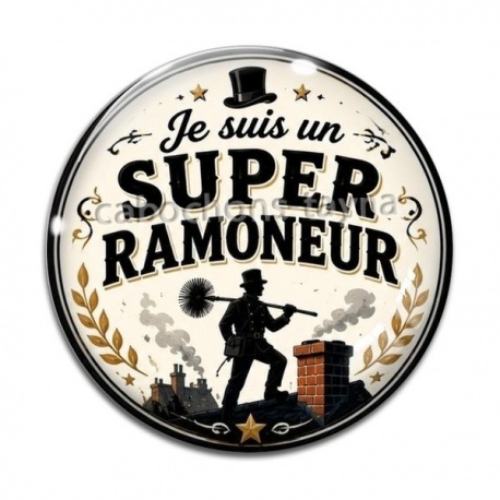 Cabochon Verre - je suis un super ramoneur