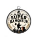 Pendentif Cabochon Argent - je suis un super ramoneur
