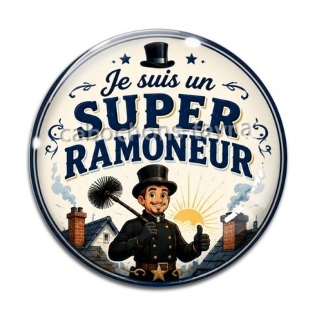Cabochon Verre - je suis un super ramoneur