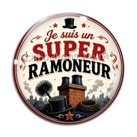 Cabochon Verre - je suis un super ramoneur