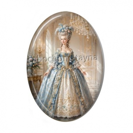Cabochon Résine Ovale - femme marie Antoinette