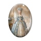 Cabochon Verre Ovale - femme marie Antoinette