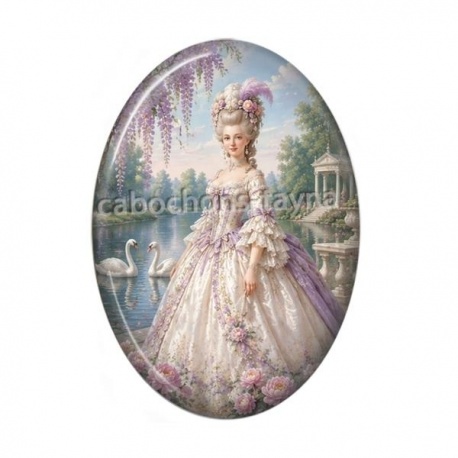 Cabochon Résine Ovale - femme marie Antoinette