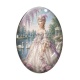 Cabochon Verre Ovale - femme marie Antoinette