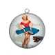 Pendentif Cabochon Argent - pin up