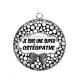 Pendentif Cabochon Argent - je suis une super ostéopathe