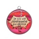 Pendentif Cabochon Argent - je suis une ostéopathe qui déchire