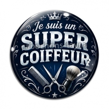 Cabochon Verre - je suis un super coiffeur