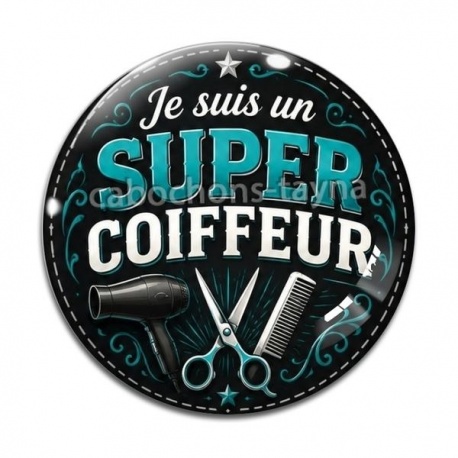 Cabochon Verre - je suis un super coiffeur