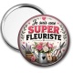 Miroir de poche - je suis une super fleuriste