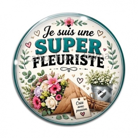 Cabochon Verre - je suis une super fleuriste
