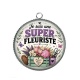 Pendentif Cabochon Argent - je suis une super fleuriste